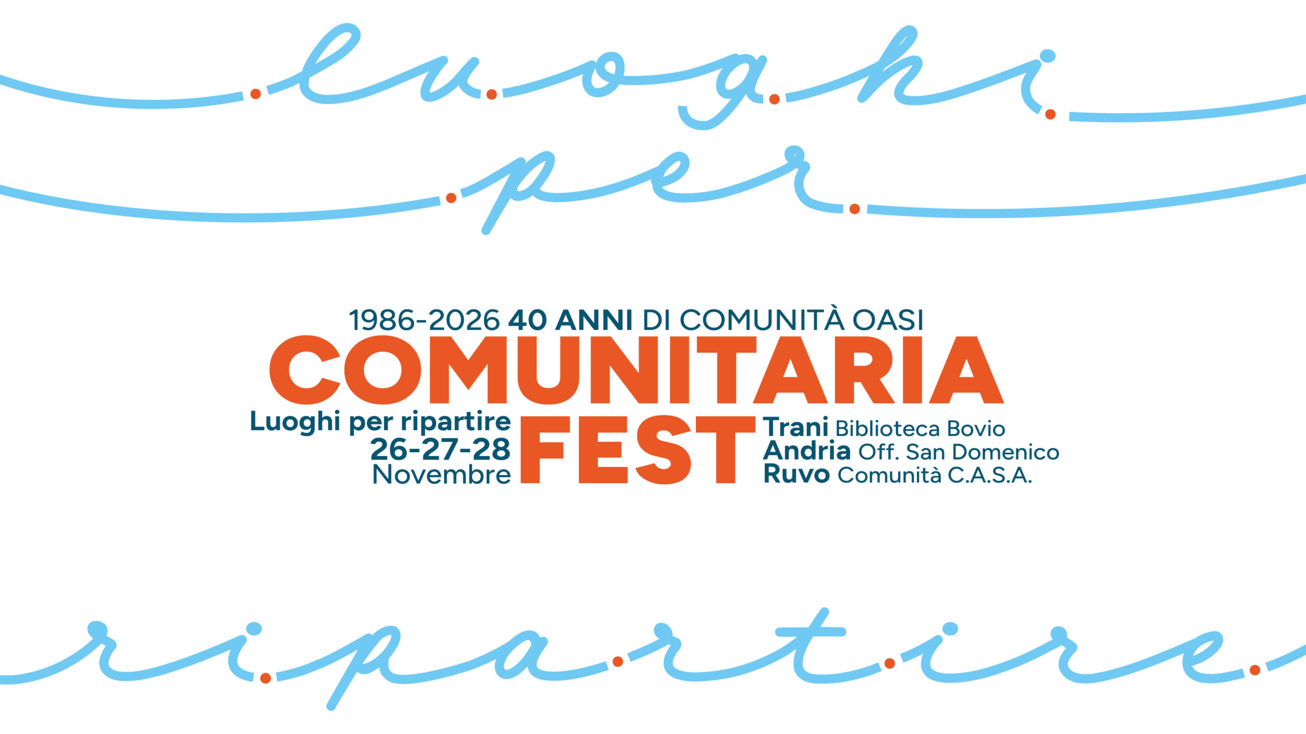 COMUNITARIA – Luoghi per ripartire, 26-27-28 novembre 2026